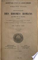 Dictionnaire des idiomes Romans du midi de la France