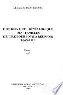 Dictionnaire généalogique des familles de l'île Bourbon (La Réunion)