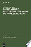Dictionnaire historique des noms de famille romans