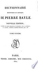 Dictionnaire historique et critique de Pierre Bayle: Dictionnaire historique et critique