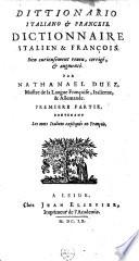 Dictionnaire Italien et François