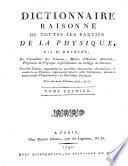 Dictionnaire raisonné de toutes les parties de la physique