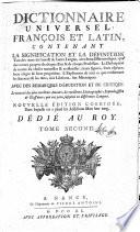 Dictionnaire universel françois et latin