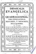 Didascalia euangelica y quadragesimal