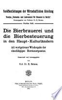 Die Bierbrauerei und die Bierbesteuerung in den Hauptkulturländern