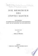 Die Memorien des Stiftes Xanten