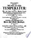 Die sogenannte allerneueste musicalische Temperatur