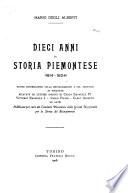 Dieci anni storia piemontese (1814-1824)