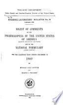 Digest of Comments on The Pharmacopoeia of the United States of America and The National Formulary for the Calendar Year Ending December 31 ...
