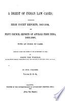 Digest of Indian Law Cases