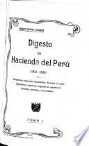 Digesto de hacienda del Perú (1821-1929): 1821-1929