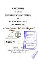 Directorio del sacerdote en su vida privada y pública