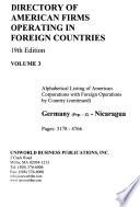 Directory of American Firms Operating in Foreign Countries