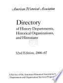 Directory of History Departments, Historical Organizations, and Historians