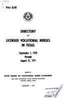 Directory of Licensed Vocational Nurses in Texas