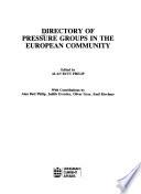 Directory of Pressure Groups in the European Community