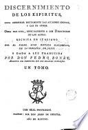 Discernimiento d e los espiritus par a gobernar rectamente las acciones prop ias y las de otros