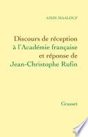 Discours de réception à l'Académie Française