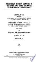 Discretionary Function Exemption of the Federal Tort Claims Act and the Radiation Exposure Compensation Act
