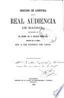 Discurso de apertura de la Real Audiencia de Madrid pronunciado por el Excm. Sr. D. Nicolás Peñalver, regente de la misma, en 2 de enero de 1866