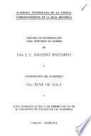 Discurso de incorporación como individuo de número de J.L. Salcedo-Bastardo