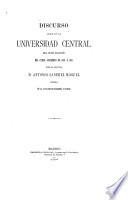 Discurso leído en la Universidad Central en la solemne inauguración del curso académico de 1894 á 1895