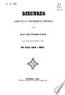 Discurso sobre la importancia del estudio de la química en general y en particular de la analítica como ramos inseparables de la medicina