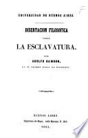 Disertacion filosofica sobre la esclavatura