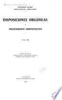 Disposiciones orgánicas y procedimiento administrativo