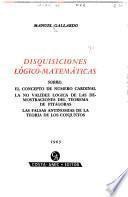 Disquisiciones lógico-matemáticas: sobre el concepto de número cardinal