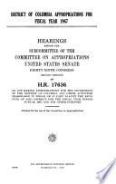 District of Columbia Appropriations for Fiscal Year 1967