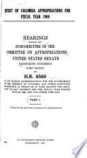 District of Columbia Appropriations for Fiscal Year 1968