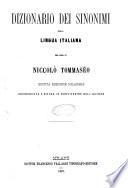 Dizionario dei sinonimi della lingua italiana per cura di Niccolo Tommaseo