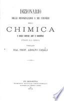 Dizionario delle denominazioni e dei sinonimi della chimica e delle scienze, arti e industrie attinenti alla medesima