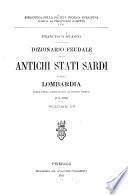 Dizionario feudale degli antichi Stati Sardi e della Lombardia