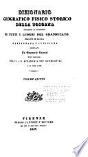 Dizionario geografico, fisico, storico della Toscana