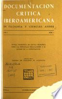 Documentación crítica iberoamericana de filosofía y ciencias afines
