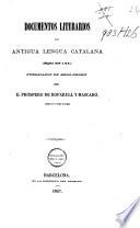 Documentos literarios en antigua lengua catalana (siglos XIV y XV)
