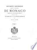 Documents historiques relatifs à la principauté de Monaco depuis le quinzième siècle