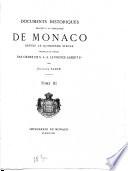 Documents historiques relatifs à la principauté de Monaco depuis le quinzième siècle