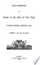 Documents of the Senate of the State of New York