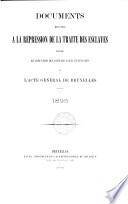 Documents relatifs à la répression de la traite des esclaves