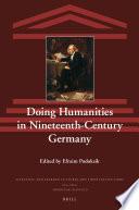 Doing Humanities in Nineteenth-Century Germany