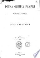Donna Olimpia Pamfili romanzo storico di Luigi Capranica