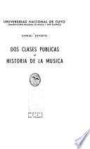 Dos clases públicas de historia de la música