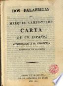 Dos palabras al Marqués Campoverde