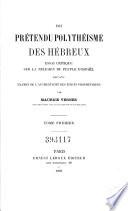 Du pretendu polytheisme des Hebreux