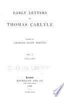 Early Letters of Thomas Carlyle