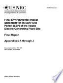 Early Site Permit (ESP) at the Vogtle Electric Generating Plant Site