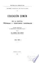 Educación común en la capital, provincias, colonias y territorios nacionales